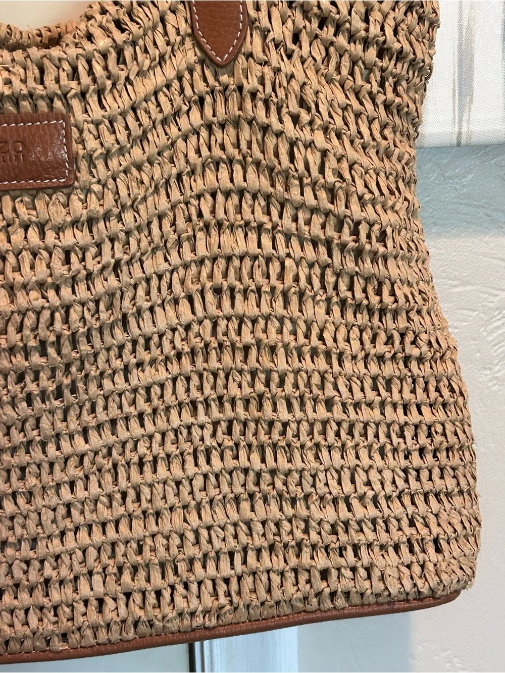 Enzo Angiolini Straw Tote Beach Bag Purse